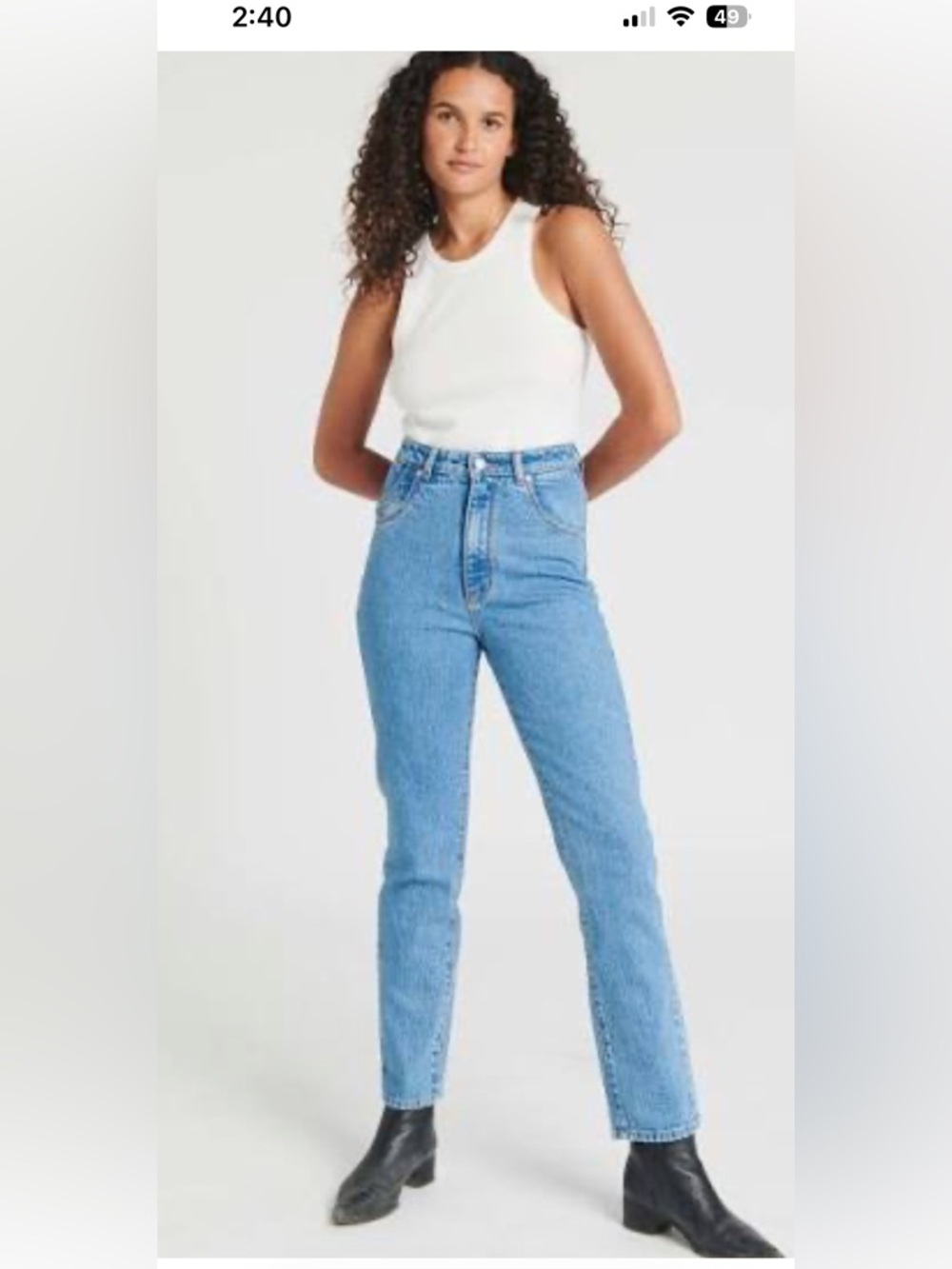 ROLLA'S High-Rise Light Blue Straight Leg Jeans